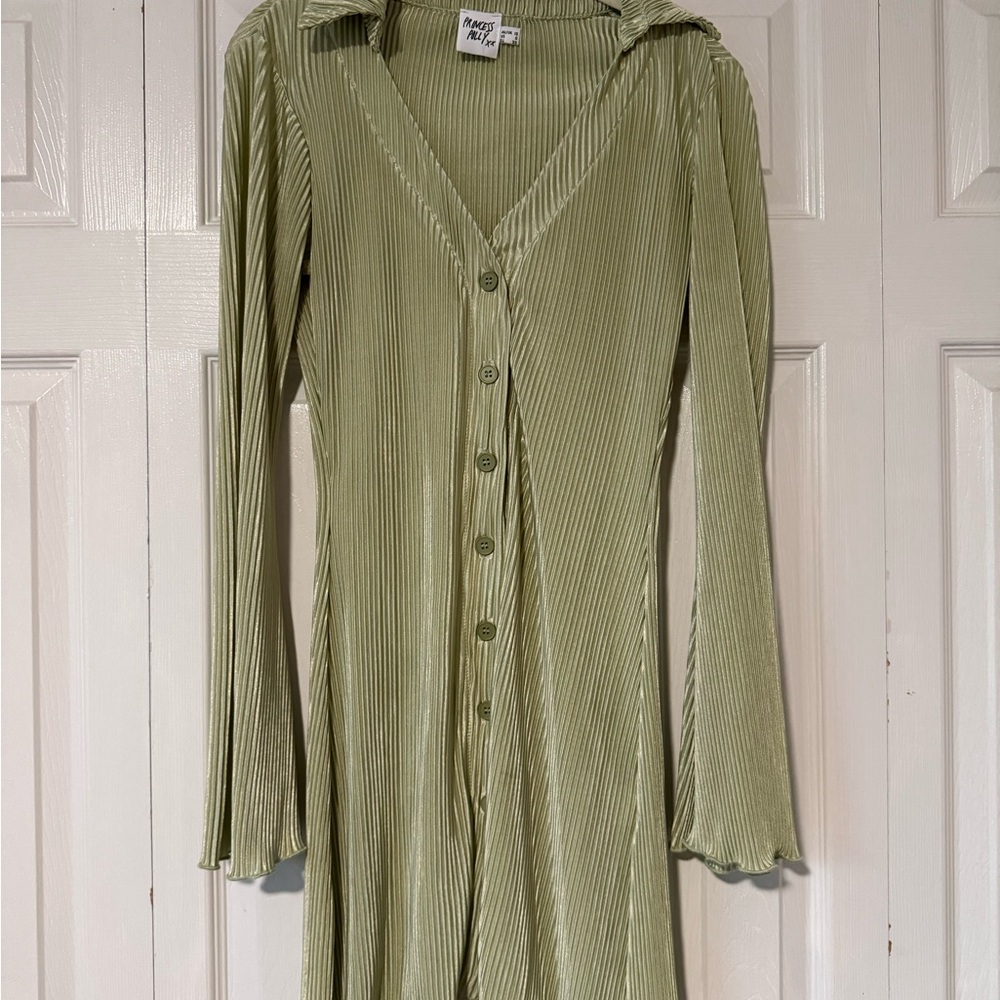 Princess Polly Sage Long Sleeve Dress
